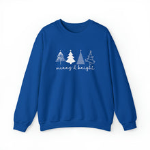Load image into Gallery viewer, Merry & Bright with Trees Crewneck Sweatshirt