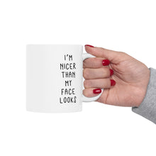 Load image into Gallery viewer, I'm Nicer Than My Face Looks Mug