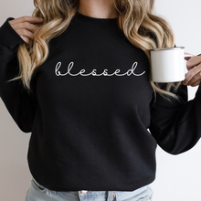 Load image into Gallery viewer, Blessed Crewneck Sweatshirt (White letters)
