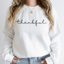 Load image into Gallery viewer, Thankful Crewneck Sweatshirt (black letters)