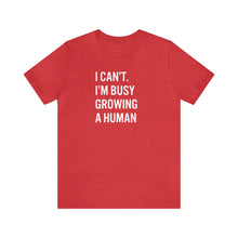 Load image into Gallery viewer, I Can't I'm Busy Growing a Human Shirt
