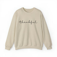Load image into Gallery viewer, Thankful Crewneck Sweatshirt (black letters)
