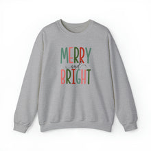 Load image into Gallery viewer, Merry and Bright Sweatshirt (White, Gray or Tan)
