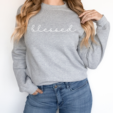 Load image into Gallery viewer, Blessed Crewneck Sweatshirt (White letters)
